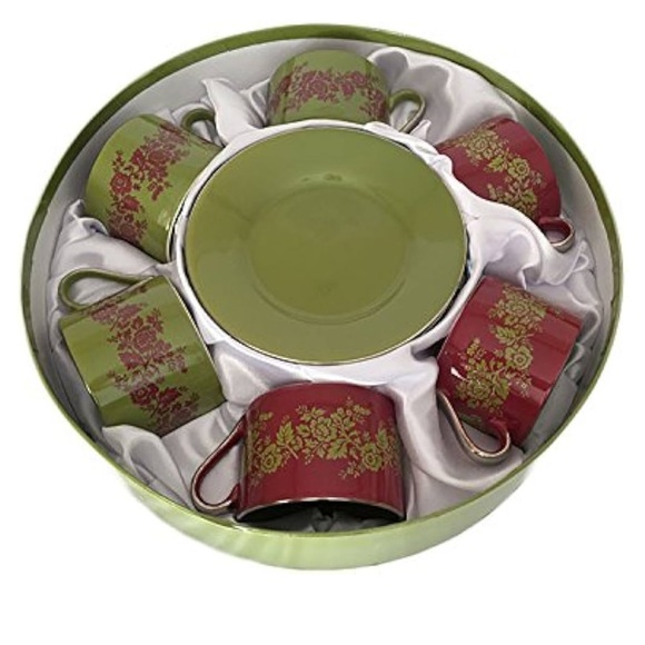 {Yedi Houseware} boho floral Nouveau Floral Cup & Saucer for 6 - Picture 4 of 7